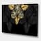 Designart - Black and Gold Tropical Leaves IV - Modern Canvas Wall Art Print
